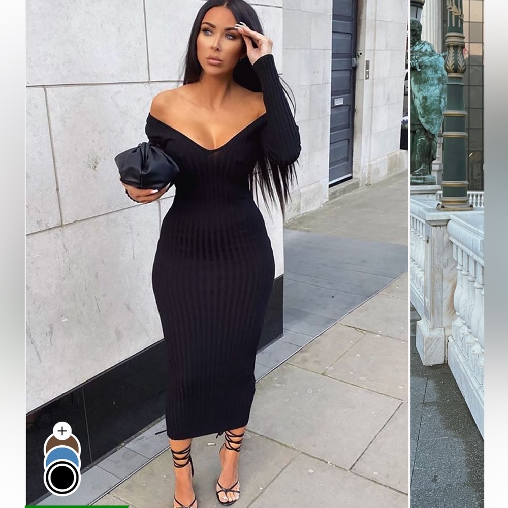 Fashion Nova Off-Shoulder Black Dress